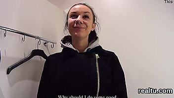 Adorable Czech seduced then drilled in hypermarket POV