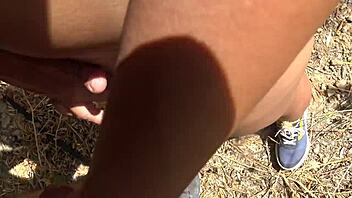 amateur milf pisses wildly gets fucked and creampied in public