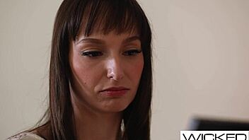 busty brunette wife dreams of hot blonde while fucking hubby wet