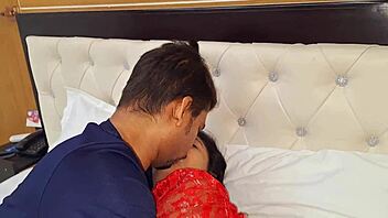 desi brunette's tight pussy stretched by rough creampie fuck