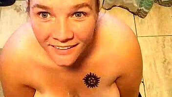 hilarious first golden shower try with bbw wife and old guy