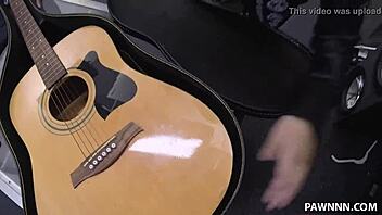 pawnshop latina takes rockstar's huge cock for cash cumshot!