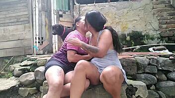 Colombian Lesbians Lick Shaved Wet Pussies Outdoor Ranch Fun