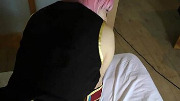 megurine luka vocaloid cosplay babe sucks cock and masturbates wildly