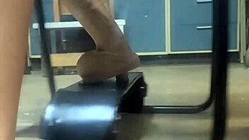 bouncy chair rocks huge dildo deep in ass