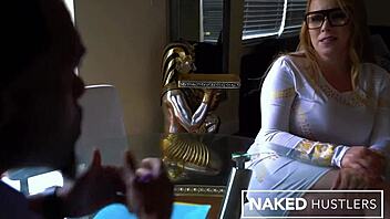 Horny cheating milf with huge titties fucks door-to-door salesman wildly