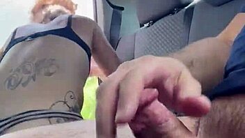 Real Hooker Sucks Cum in Mouth in Outdoor Car Blowjob Compilation