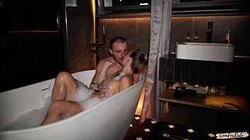 helping busty milf relax leads to hot bathtub pounding