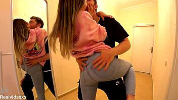 Public park blowjob contrasts with urgent home standing pussy fuck