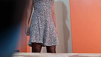 colombian latina in miniskirt undresses sexy for hidden cam voyeur spying perfect body