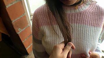 cute college teen swallows cum after expert blowjob deepthroat