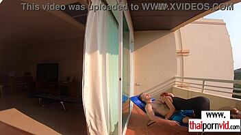 petite thai nympho rides huge white cock outdoors wildly