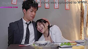 A sexy Japanese chef serves creampie to eager employee in JAV heat
