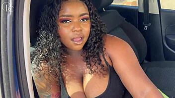 big ass ebony fucked through shorts hole to car wash