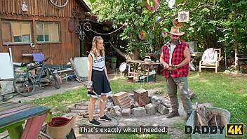 stepdaddy ranch meeting explodes into outdoor pussy pounding with cheating blonde slut