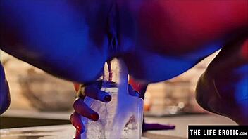 edgy petite brunette squirts fountain in wet pussy toy orgasm!