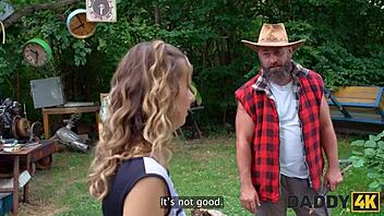 stepdaddy ranch meeting explodes into outdoor pussy pounding with cheating blonde slut