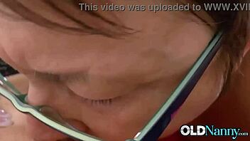 oldnanny's lacey starr huge boobs grind horny granny friend dildo orgasm