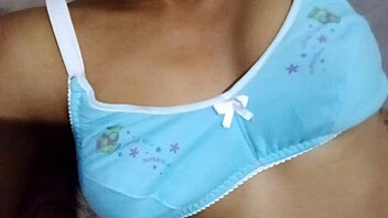 Married Japanese housewife shows amazing natural boobs at home