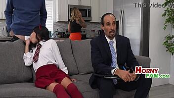 fucking skinny teen girlfriend with small tits in uniform