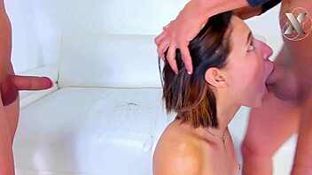 small tits slut throat fucked by monster cocks that barely fit