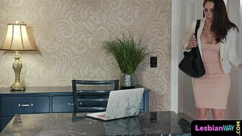 tiny lesbian teen spreads legs wide for hot milf oral play