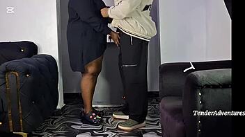 Quick BBC Nut in Juicy Ebony Ass Before Grocery Run