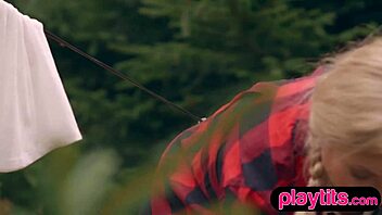 i'm this petite blonde russian milf strippin outdoors showin my nude body ya know