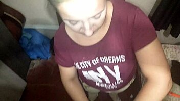 naughty curvy blonde milf blows until cum fills mouth