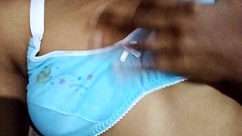 Married Japanese housewife shows amazing natural boobs at home