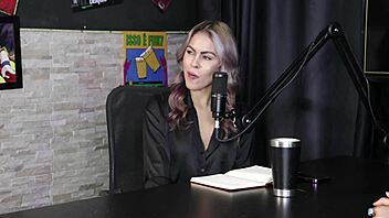 Naomi Campos dominates shaved pussy lovers in sheer red lingerie swingers scene