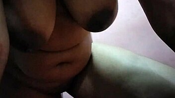 Indian girlfriend's huge natural tits massaged into sex