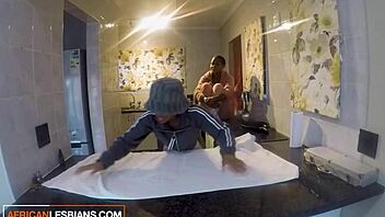 sexy ebony college roommates scissoring caught on hidden cam