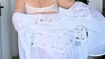 busty granny dances seductively in sexy lingerie