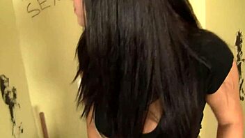 Sexy brunette milf Angelica Raven faces massive cock challenge