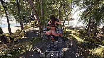 lara croft begs ancient statue to creampie her tight hole in 3d hentai