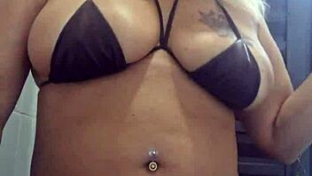 Blonde Sneaks Bathroom Siririca at Friend's House