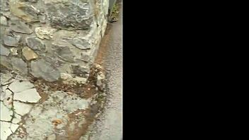 hey amateur brunette babe gives sloppy public blowjob outdoors pov