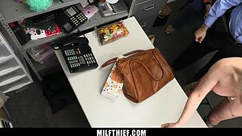 Security Guards Punish Shoplifting Milf with Brutal Gangbang in Garage