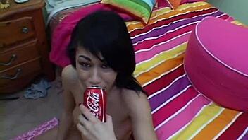 summer's petite ebony teen teases and sucks huge cock hard