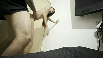 watching her sexy body wash clothes turns into full steamy interracial massage session