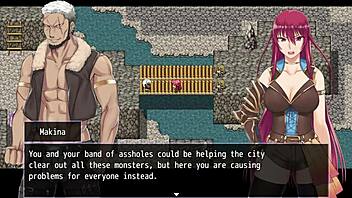 fallen makina tied up begs bandit with throat pussy for massive facial cumshot