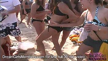Bikinis flash big boobs and pussies at Texas beach party 😘