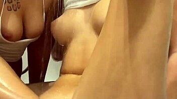 lesbian shower turns into sloppy double bj cum swap pov