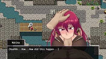 fallen makina tied up begs bandit with throat pussy for massive facial cumshot