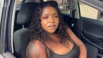 big ass ebony fucked through shorts hole to car wash