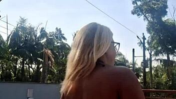 Blonde Sneaks Bathroom Siririca at Friend's House