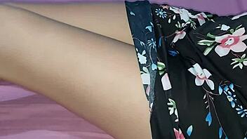 Chubby Latina dress lifted exposing juicy hairy pussy creampie