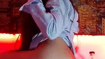 Audrey Bitoni's Big Boobs Bounce While Pogo Sticking Dick