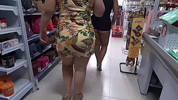 store manager and helper bareback busty blondes for unpaid groceries